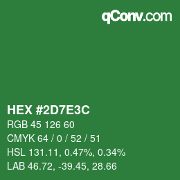 カラーコード: HEX #2D7E3C | qconv.com