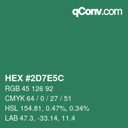 Color code: HEX #2D7E5C | qconv.com