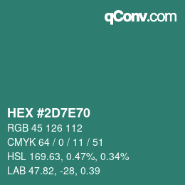 Color code: HEX #2D7E70 | qconv.com