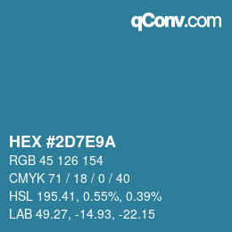 Color code: HEX #2D7E9A | qconv.com