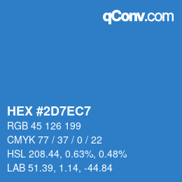 カラーコード: HEX #2D7EC7 | qconv.com