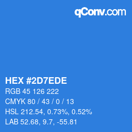 Color code: HEX #2D7EDE | qconv.com