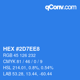 カラーコード: HEX #2D7EE8 | qconv.com