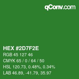 Color code: HEX #2D7F2E | qconv.com