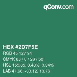 Farbcode: HEX #2D7F5E | qconv.com
