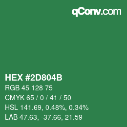 Color code: HEX #2D804B | qconv.com