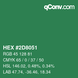 Color code: HEX #2D8051 | qconv.com