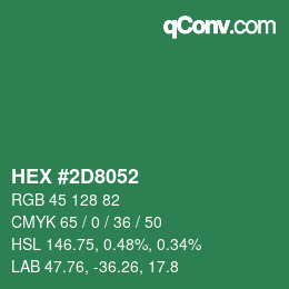 Color code: HEX #2D8052 | qconv.com
