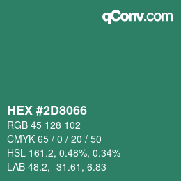 Color code: HEX #2D8066 | qconv.com