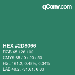 Color code: HEX #2D8066 | qconv.com