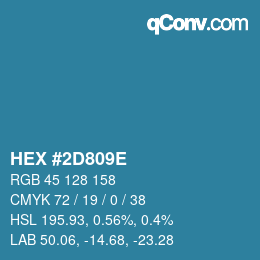 Color code: HEX #2D809E | qconv.com