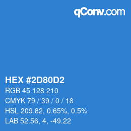 Color code: HEX #2D80D2 | qconv.com