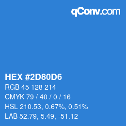 Color code: HEX #2D80D6 | qconv.com