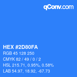 Color code: HEX #2D80FA | qconv.com