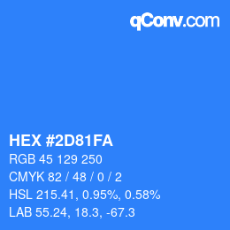 Color code: HEX #2D81FA | qconv.com
