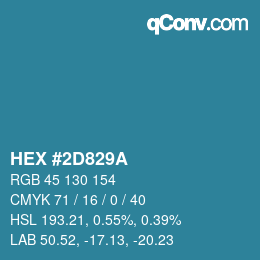 Color code: HEX #2D829A | qconv.com