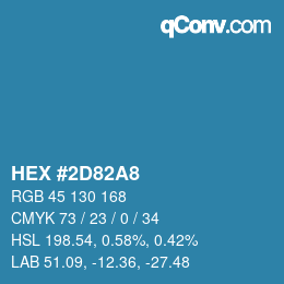 カラーコード: HEX #2D82A8 | qconv.com