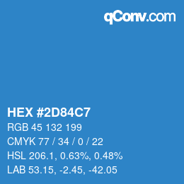 カラーコード: HEX #2D84C7 | qconv.com