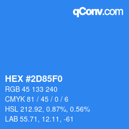 Color code: HEX #2D85F0 | qconv.com