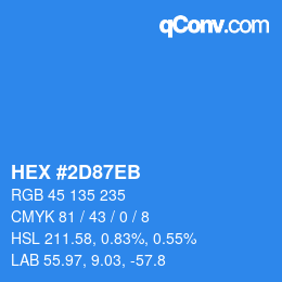 Color code: HEX #2D87EB | qconv.com