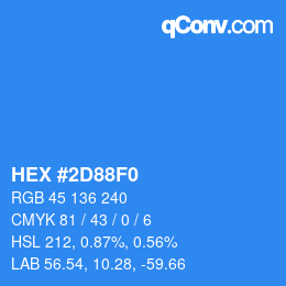 Color code: HEX #2D88F0 | qconv.com