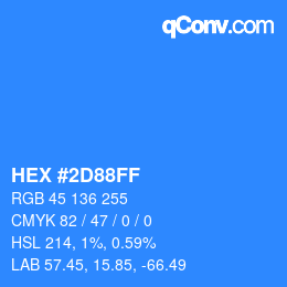 Color code: HEX #2D88FF | qconv.com