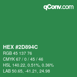 Color code: HEX #2D894C | qconv.com
