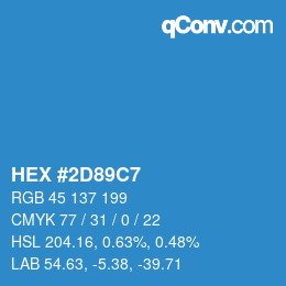Color code: HEX #2D89C7 | qconv.com