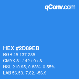 Color code: HEX #2D89EB | qconv.com