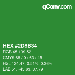 Color code: HEX #2D8B34 | qconv.com