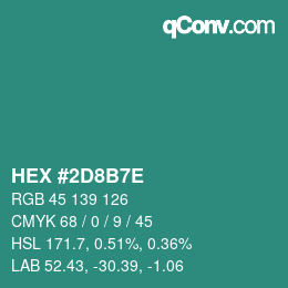 Color code: HEX #2D8B7E | qconv.com
