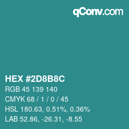 Color code: HEX #2D8B8C | qconv.com