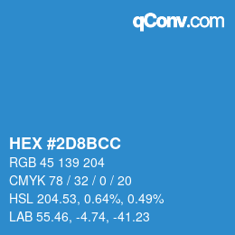 カラーコード: HEX #2D8BCC | qconv.com