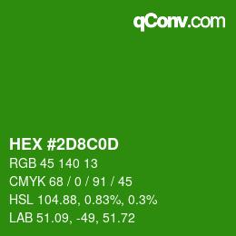 Color code: HEX #2D8C0D | qconv.com