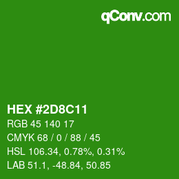 Color code: HEX #2D8C11 | qconv.com