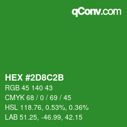 Color code: HEX #2D8C2B | qconv.com