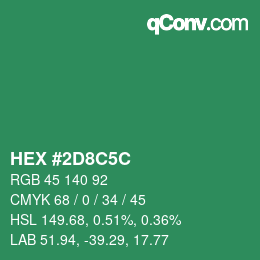 Color code: HEX #2D8C5C | qconv.com