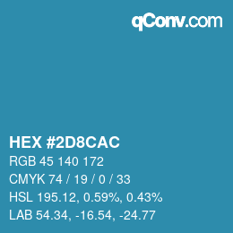 Color code: HEX #2D8CAC | qconv.com