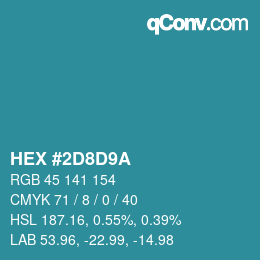 Color code: HEX #2D8D9A | qconv.com