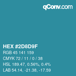カラーコード: HEX #2D8D9F | qconv.com