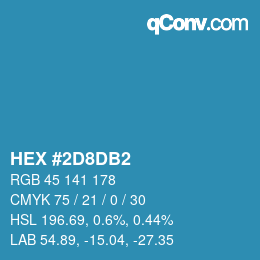 カラーコード: HEX #2D8DB2 | qconv.com