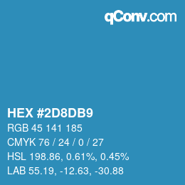 颜色代码: HEX #2D8DB9 | qconv.com