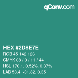 Color code: HEX #2D8E7E | qconv.com