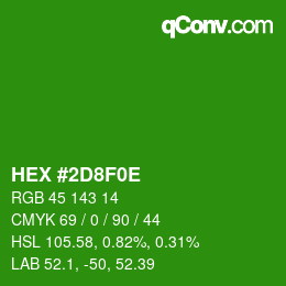Color code: HEX #2D8F0E | qconv.com