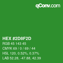 Color code: HEX #2D8F2D | qconv.com