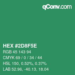 Code couleur: HEX #2D8F5E | qconv.com