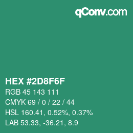 Color code: HEX #2D8F6F | qconv.com