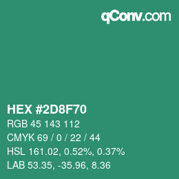 Color code: HEX #2D8F70 | qconv.com