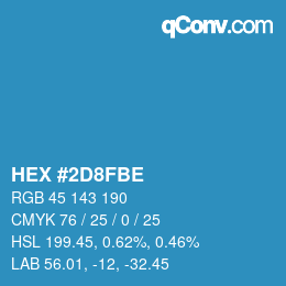 Color code: HEX #2D8FBE | qconv.com