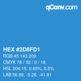 Color code: HEX #2D8FD1 | qconv.com